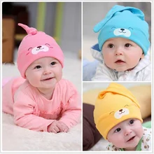 Лидер продаж; хлопковая шапочка для сна для маленьких мальчиков и девочек; милая шапка; 3 цвета; Детские шапки и кепки; аксессуары для новорожденных