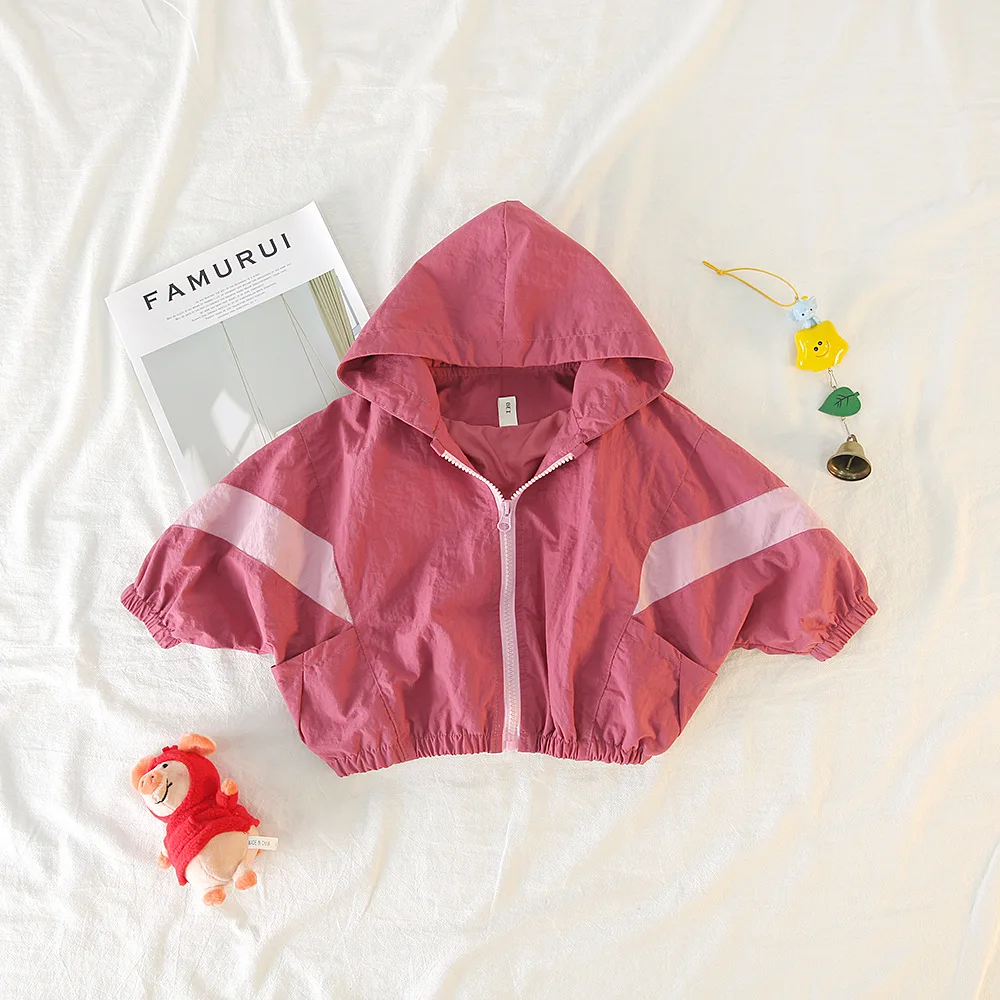 WLG/пальто для мальчиков и девочек; детская весенне-осенняя куртка с капюшоном и длинными рукавами; цвет красный, бежевый; Повседневная