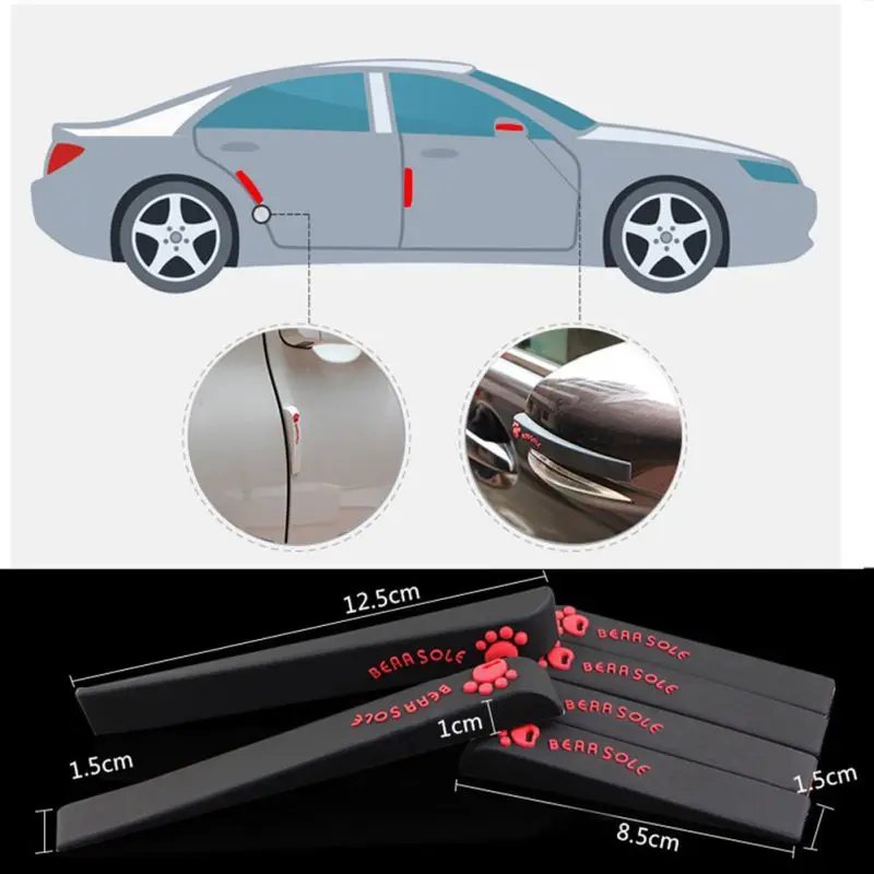 

car styling mouldings door scratch protector 6Pcs/Lot Car Anti-Collision Strip Bumper Protector Cover Silica Gel Anti Scratch