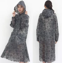 Thickening EVA Print Lace Raincoat Women Girls Transparent Rain Coat impermeable ponchos mujer Plastic Rain Jacket Trench