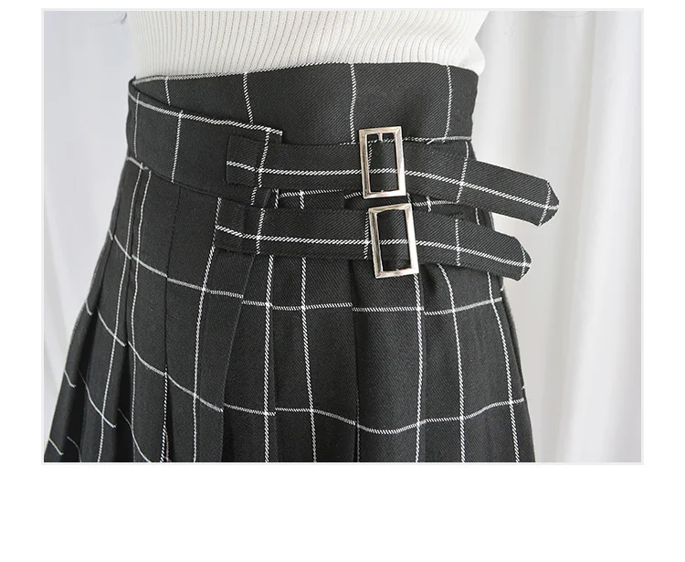 Оригинальная клетчатая плиссированная юбка с высокой талией оригинальная А-образная юбка короткая юбка японская Baitao стиль MY-S1