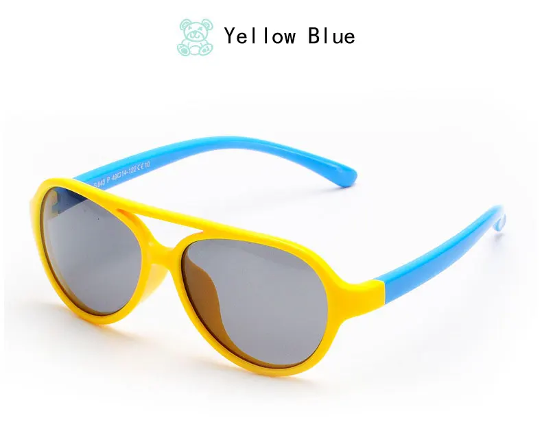 Ralferty TAC очки с гибкой оправой очки детские поляризационные анти УФ Овальные Солнцезащитные очки для девочек и мальчиков детские уличные очки Oculos 843 - Цвет линз: Yellow Blue