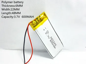 

1pcs 3.7V 600mAh 602248 Lithium Polymer Li-Po Rechargeable li ion Battery For Mp3 MP4 MP5 GPS PSP Vedio Game toys