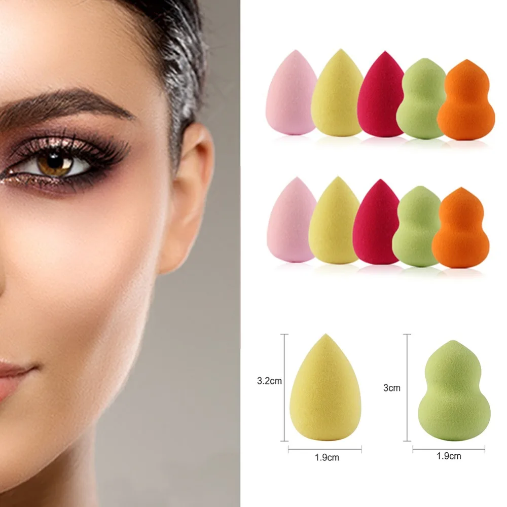 

5/10Pcs Sponge Water Droplet Gourd Cosmetic Puff Blending Face Foundation Cream Sponge Cosmetic Puff For Lady Beauty Makeup Tool