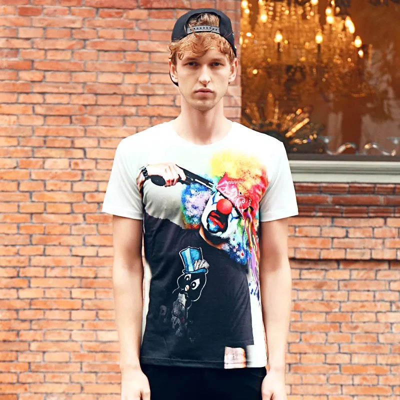 Screen Printing Crazy T Shirts 3D Printed Mens T Shirts Fashion 2016 Popular Short Sleeve Tshirt Homme Mens Cool Tee Shirts 2