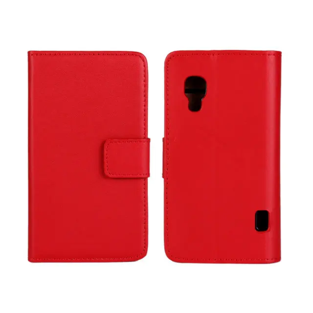 

OEEKOI High Quality Genuine Leather Case for LG Optimus L5 II E455 Wallet Case With Credit Card Slots and Stand Fuction Free