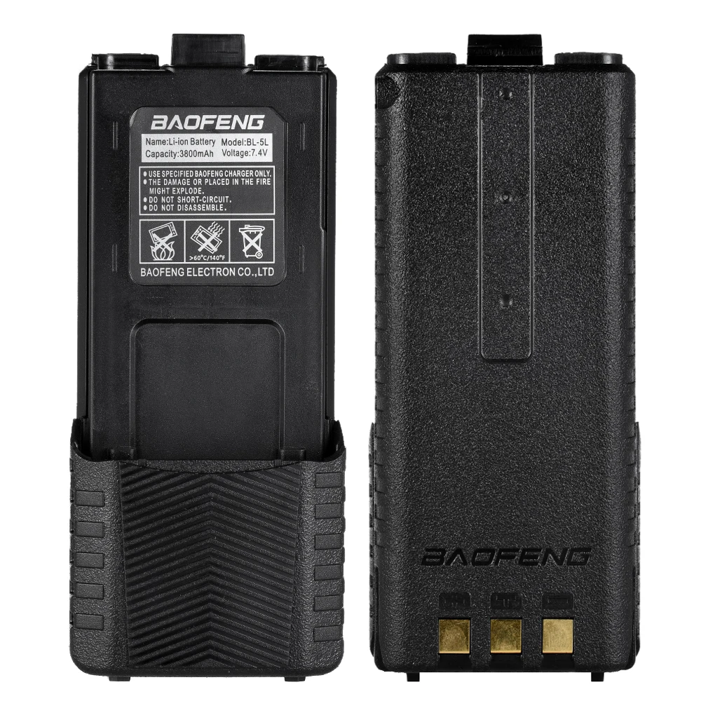 BAOFENG Original UV-5R Walkie Talkie Battery 7.4V 3800mAh 2100mAh 1800mAh Li-ion Extended Battery UV 5R Two-way Radio Batteries