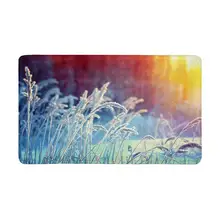 Зимний сцена Frozenned цветок сосновый лес и закат Противоскользящий дверной коврик Домашний декор персональный крытый половик у двери