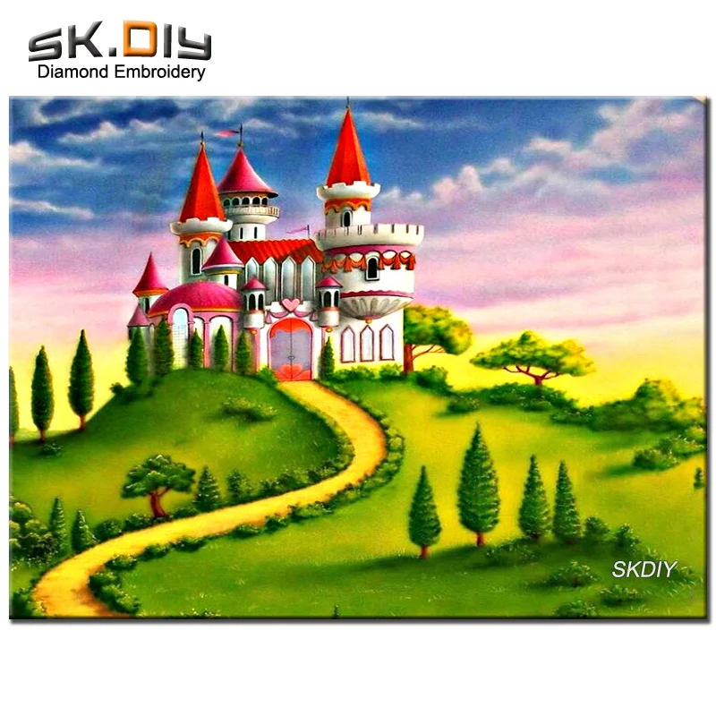 SK DIY природный ландшафт 5D картина вышитая бисером алмаз вышивка мозаика mazayka узор