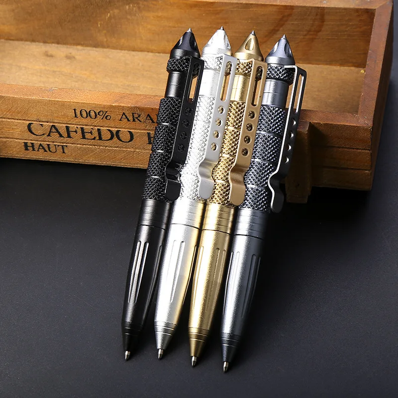 1PCS GENKKY Multi-functional Pen Tactical Tungsten Steel Rotating Unisex Tool Pen Window Glass Metal Ballpoint Multifunctional