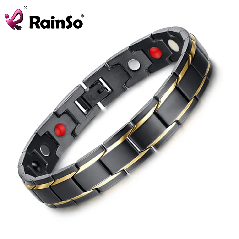Rainso Brand Design Fashion Health Energy Bracelet Bangle Men 316L Stainless Steel 4 in 1 Bio Magnetic Bracelets Jewelry 1540 Rainso Brand Design Fashion Health Energy Bracelet Bangle Men 316L Stainless Steel 4 in 1 Bio Magnetic Bracelets Jewelry 1540