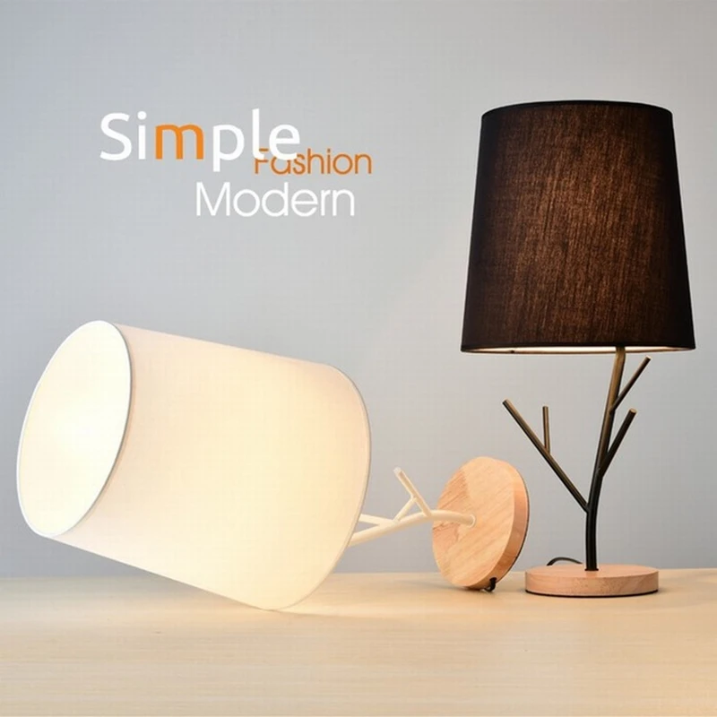 

Simple black and white OEM lamp bedside wooden table lamp floor lamp