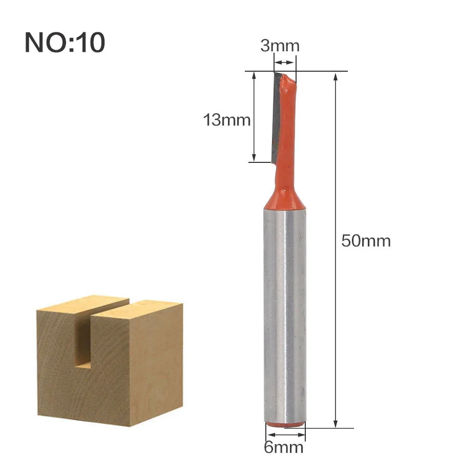 10 шт./компл. 6 мм хвостовик фрезы быстроходный деревообрабатывающий фрезерный станок бит прямые человеческие волосы для наращивания, набор Концевая фреза триммер для очистки Концевая Пазовая Уголок Круглый бухта коробка биты