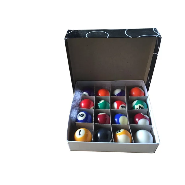 Juego completo de 16 Mini bolas de billar en miniatura para piscina, bolas de billar de Snooker de 25mm de diámetro Juego completo de 16 Mini bolas de billar en miniatura para piscina, bolas de billar de Snooker de 25mm de diámetro