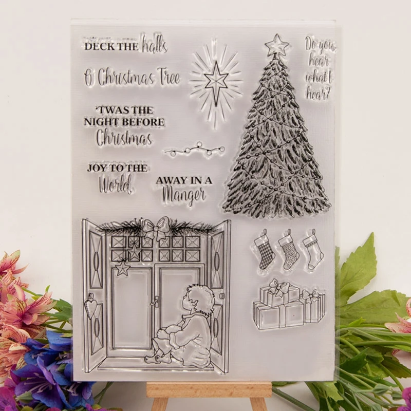 

Christmas Tree Clear Stamp Cling Seal DIY Scrapbook Embossing Album Decor Craft