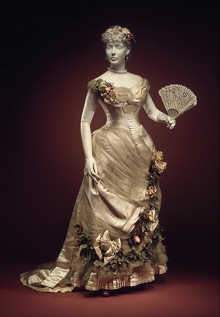 1880s Late Victorian Bustle French Silk 
