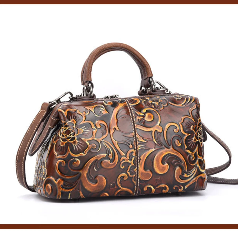 Female Clemence leather Embossed Litchi Grain First Layer Evelyne Bag Personality Rubbing Pillow Bag Good Quality