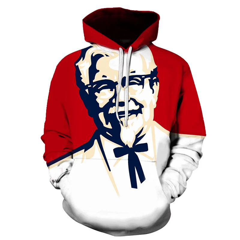 Модный дизайн KFC дедушка печать 3D Толстовка мужская хип хоп Уличная пуловер с длинными рукавами Толстовка Спортивная Толстовка