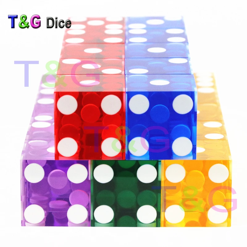 online 5 pedaço T G 19mm high grade Acrílico dice dice casino dados de seis lados transparente sharp em linha reta cantos dice