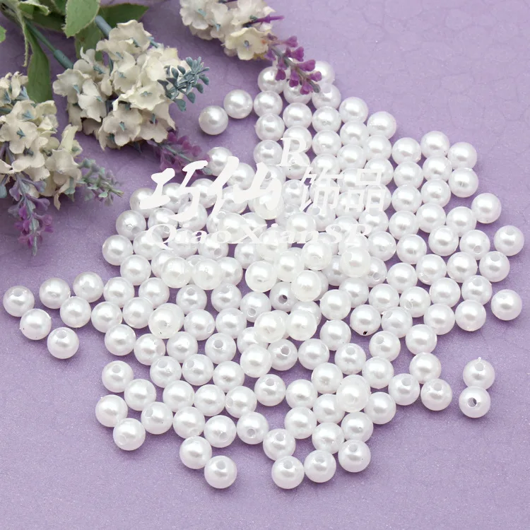 

Wholesale Sew on Plastic Faux Pearl 3mm 4mm 5mm 6mm 8mm for weding decoration, sew on Round Imitation Pearl Beads