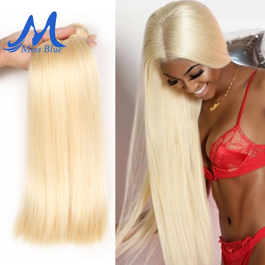 

Missblue Peruvian Straight Hair 100% Blonde Human Hair Weave Bundles 613 Color Full 3 4 PC Remy Hair Extensions 28 30 32 34 Inch