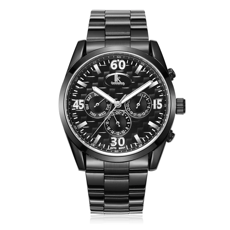 Download 2017 IK colouring Luxury Brand Automatic Mechanical Watches Week Date 24 Hours Sub Dials Full ...