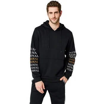

Men's 2019 Autumn Running Sports Suit Hooded Sweater Sports 2-piece Set Gym Fitness Running Sets Plus Size Running Suit Print