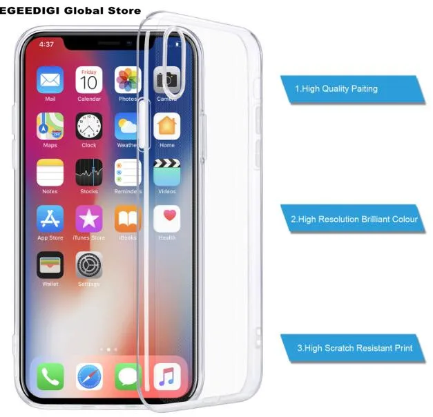 

EGEEDIGI For Ultrathin Transparent TPU Case iPhone Xs Max XR 8P/7 Plus 6sP Support Wireless Charge For Apple SE 5s Silicone Case