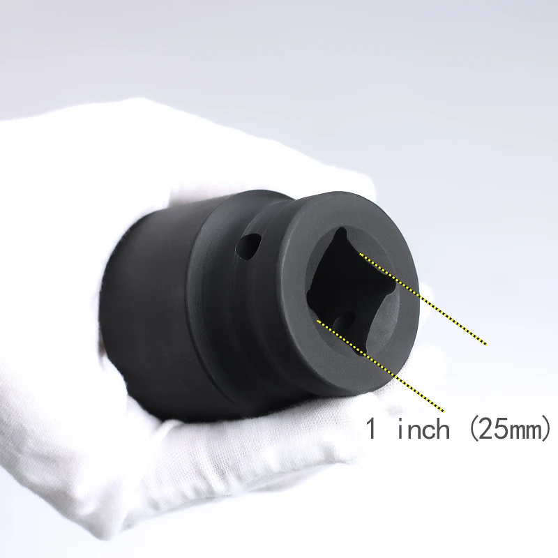 1" Inch Impact Socket 25mm Square Hole Heavy Duty Pneumatic Tool Parts Air Sockets Metric 6-Point 17-46mm 2