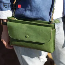 AETOO Original handmade leather retro Sen small bag Messenger bag female bag Korean version flip multi-layer envelope bag