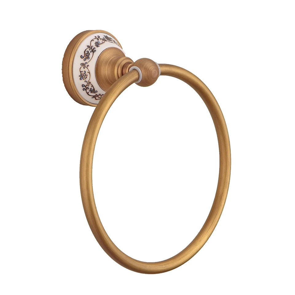Brass Bathroom Accessories Set Gold Polished Robe Hooks Towel Racks Toilet Brush Holders Toilet Blowing Rack Towel Bars