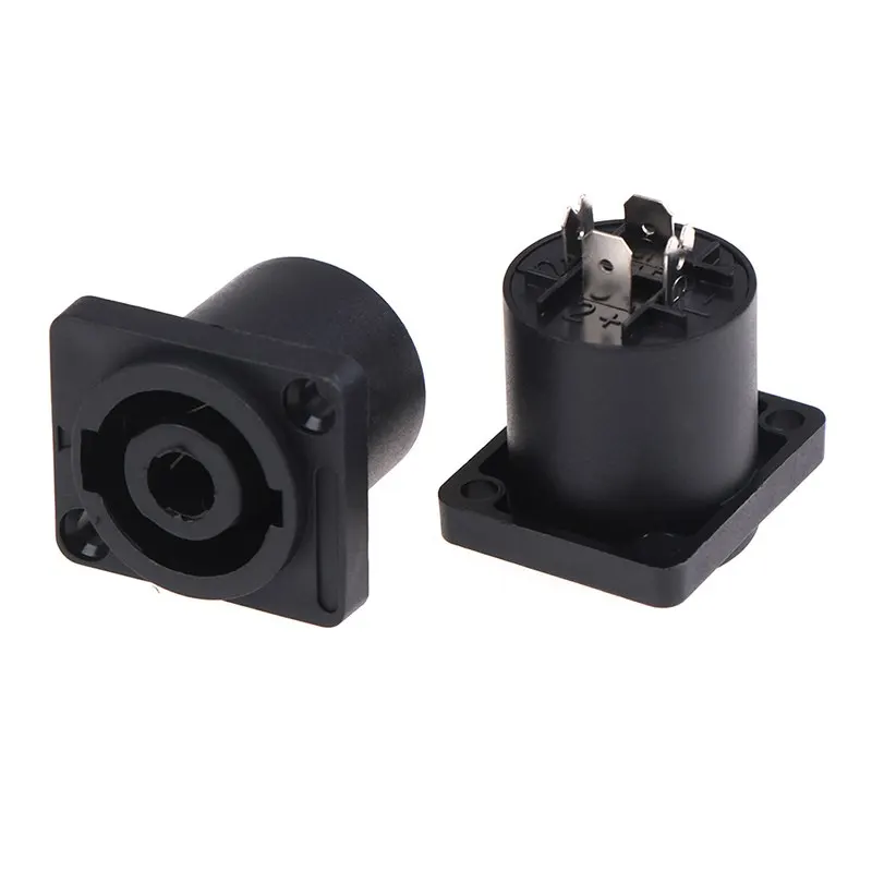 

2pcs Female Jack Socket Connector Audio Loudspeaker Amplifier Converter for PA Amplifier Cable 4 Pin Speakon