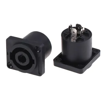 

2pcs Female Jack Socket Connector Audio Loudspeaker Amplifier Converter for PA Amplifier Cable 4 Pin Speakon
