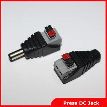 

10pcs New Arrival Led To Power 5.5*2.1mm Male&Female DC Connector Adapter For Led Lights Pressed Connected No Screws DC12V