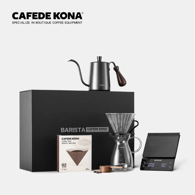 CAFEDEKONA ручной кофейник, набор капельного фильтра, домашняя Подарочная коробка для кофе, ручная штамповка, 6 шт. в наборе