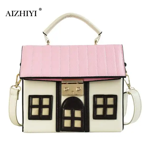 Personality House Shaped Leather Women Handbags Fashion Creative Messenger Crossbody Bag Shoulder Bolsa Feminina