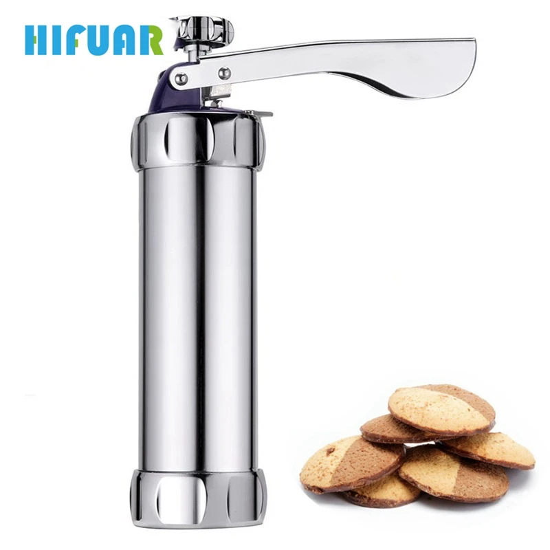

Hifuar DIY Cake Decoration Tool Aluminum Biscuit Maker with 20Pcs Decoration Moulds Cookie Press Cutter Machine Pump Sets