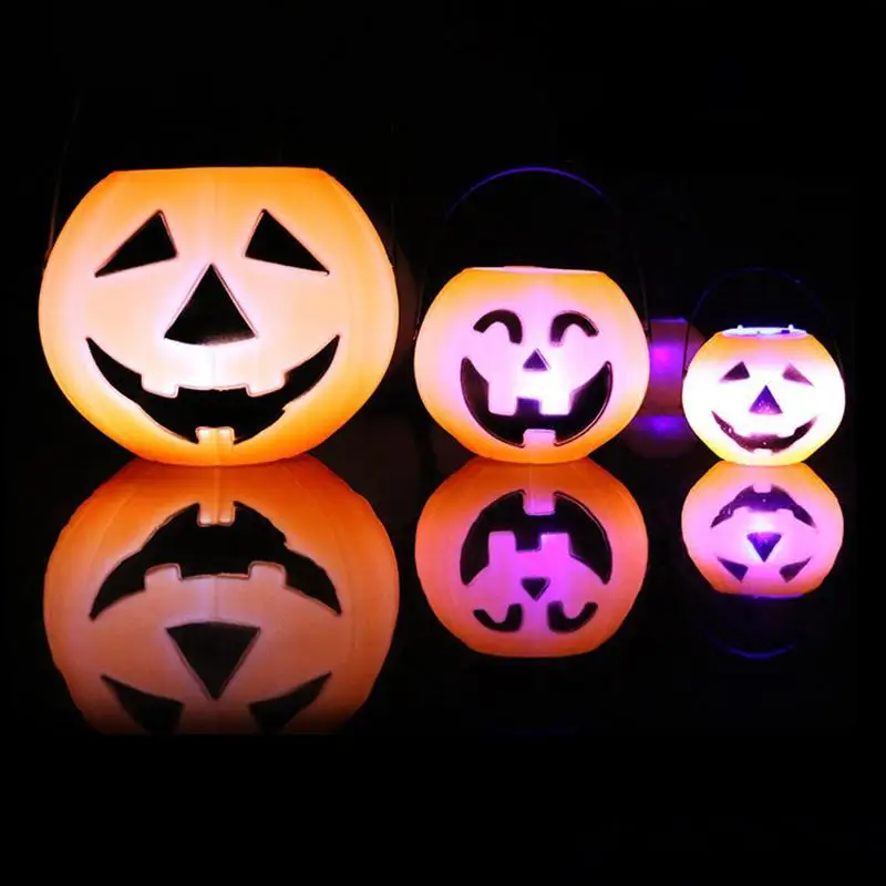 

1Pcs 7cm/11cm/17cm Pumpkin Bucket Trick Or Treat Candy Bag Candle Holder Halloween Festive Party Supplies A30