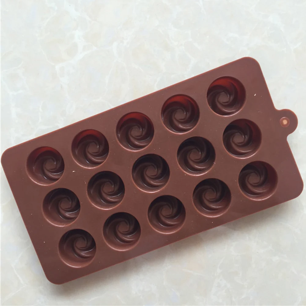 15 слотов кольцевой Вихрь силиконовая форма для шоколада плесень торт холодной еда класс материал мягкий легко отпустите