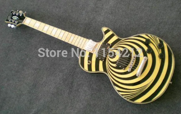 Best price at $261 Cheap Top Quality Hot Selling Zakk LP Vertigo Miniature Guitar Maple Neck and Fretboard Black & Yellow