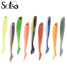 

10pcs 75mm/2.8g Fishing soft Lures T Tail Artificial rubber Bait Crankbait soft bait swimbait Soft Wobblers winter fish 9 colors