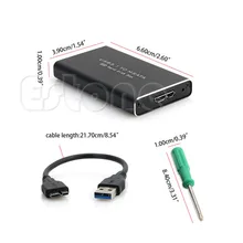 USB 3 1 to mSATA PCI E SATA SSD Adapter Converter Enclosure Hard Disk Box USB