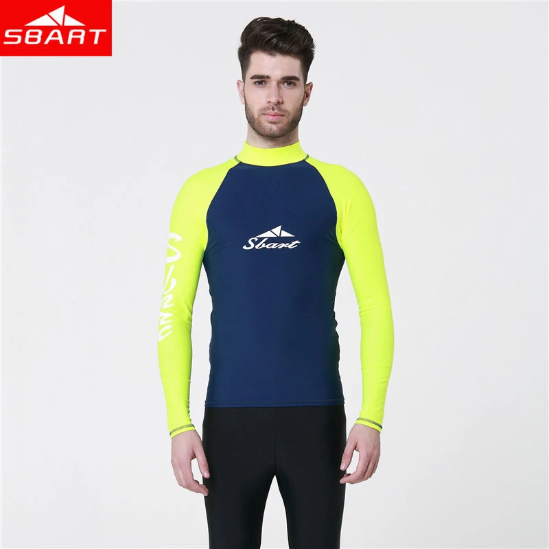 Buy SBART Men Long Sleeve Rash Guards Surf Shirt