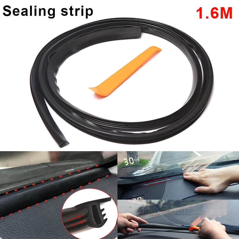 

1.6M Rubber Soundproof Dustproof Sealing Strip for Auto Car Dashboard Windshield NJ88