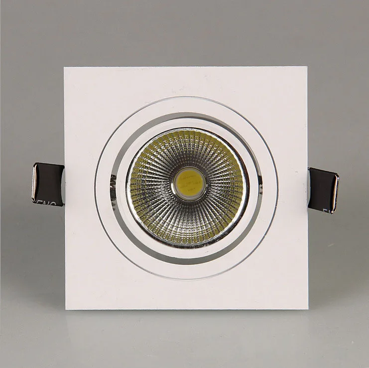 Светодиодный светильник квадратный 7 Вт 12 Вт Светодиодный светильник COB с регулируемой яркостью Встраиваемый светодиодный точечный потолочный светильник лампа AC85-265V+ Драйвер внутренний светильник ing