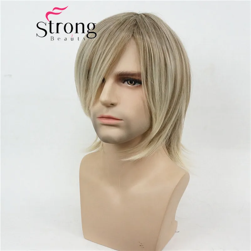 Short Blonde Highlighted Choppy Layered Shag Full Synthetic Wig