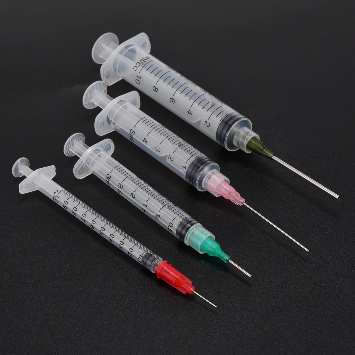 4pcs/set 1ml 3m 5ml 10ml Luer Lock Syringes with 4pcs 14G-25G Blunt Tip Needles and Caps For Industrial Dispensing Syringe