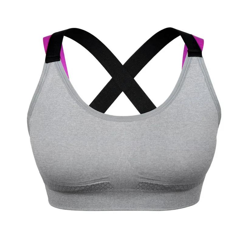 VEQKING Sport Shirt Women Running Sport Bra Stitching Color Quick Dry Fitness T-shirt Gym Shirt Yoga Sports Bra Top for Women