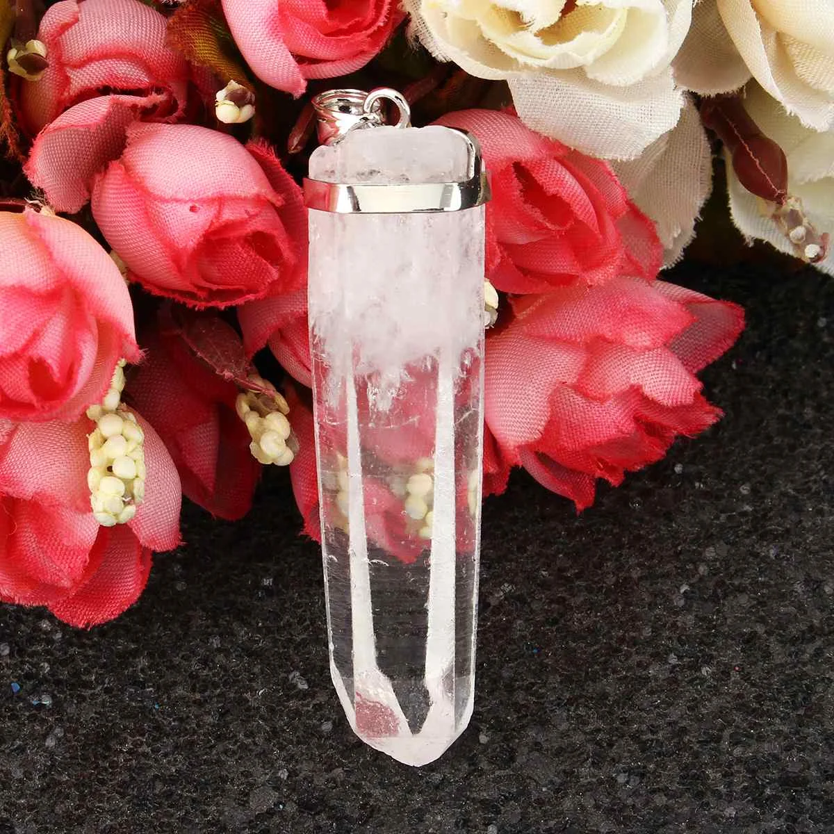 Ожерелье s натуральный кристалл селенит чакра кулон сырой неправильный Белый Хрустальный подвесной светильник цепи ожерелье для женщин излечиваюший чакры