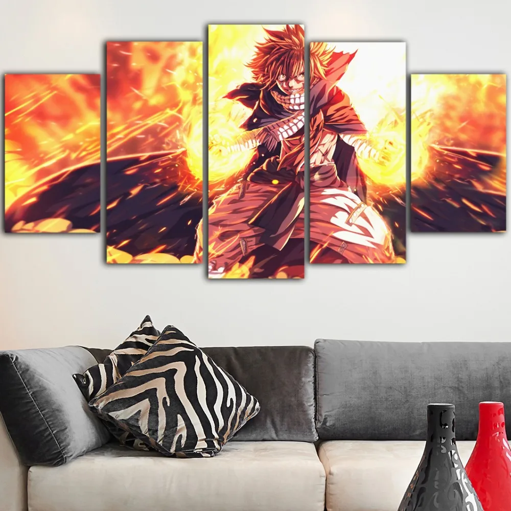HD Cartoon Canvas Painting Fairy Tail Artwork Anime Poster Decorative Paintings for Bedroom Decor 20x35 20x40 20x50cm No Frame